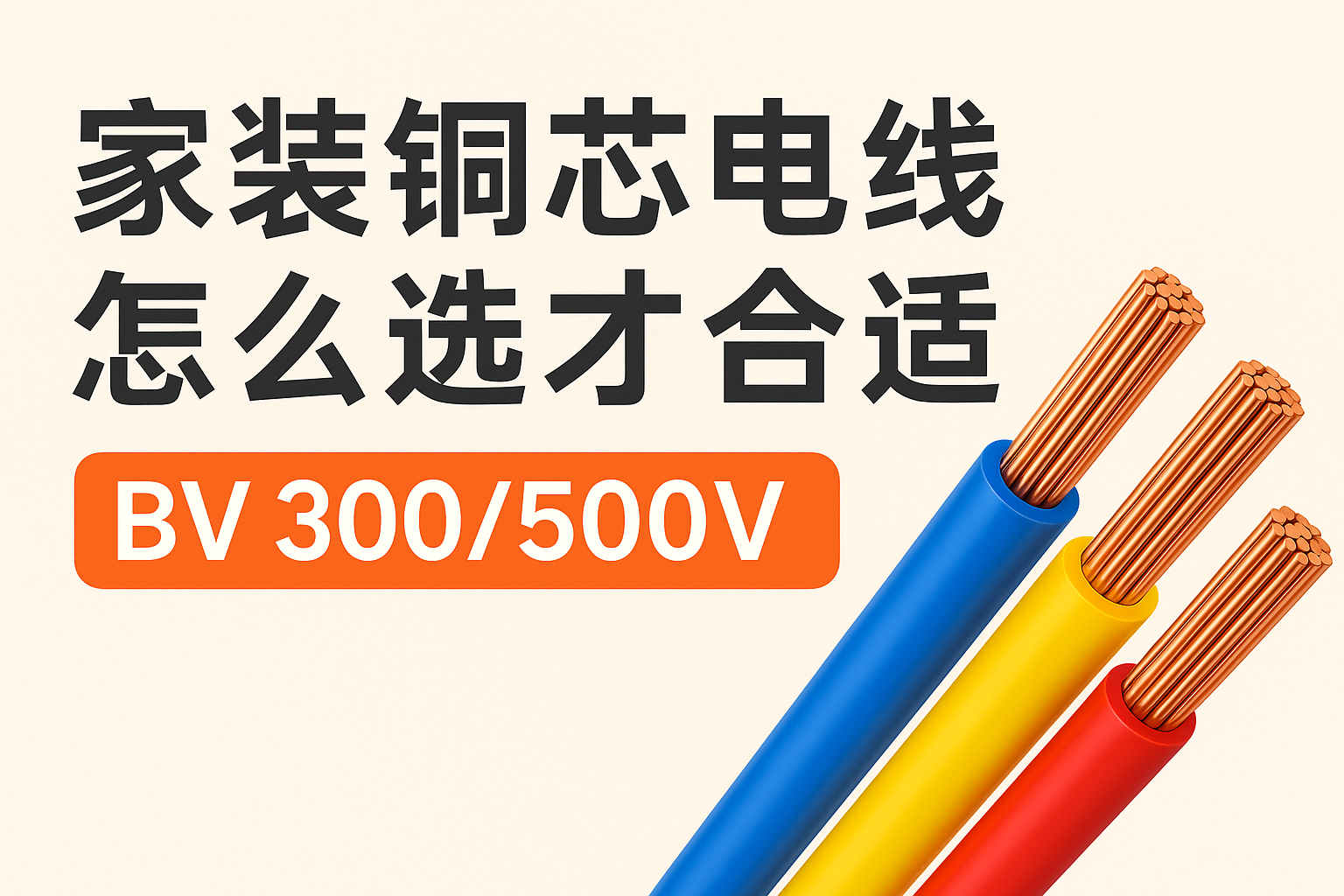 家装铜芯电线怎么选才相宜 BV 300/500V ？